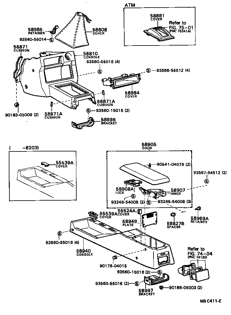 58871-24010 CUSHION, CONSOLE BOX product image