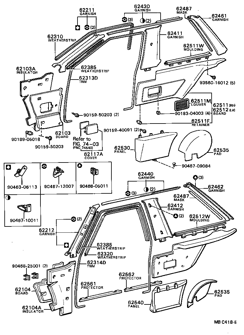 62382-24030 WEATHERSTRIP, ROOF SIDE RAIL, LH product image
