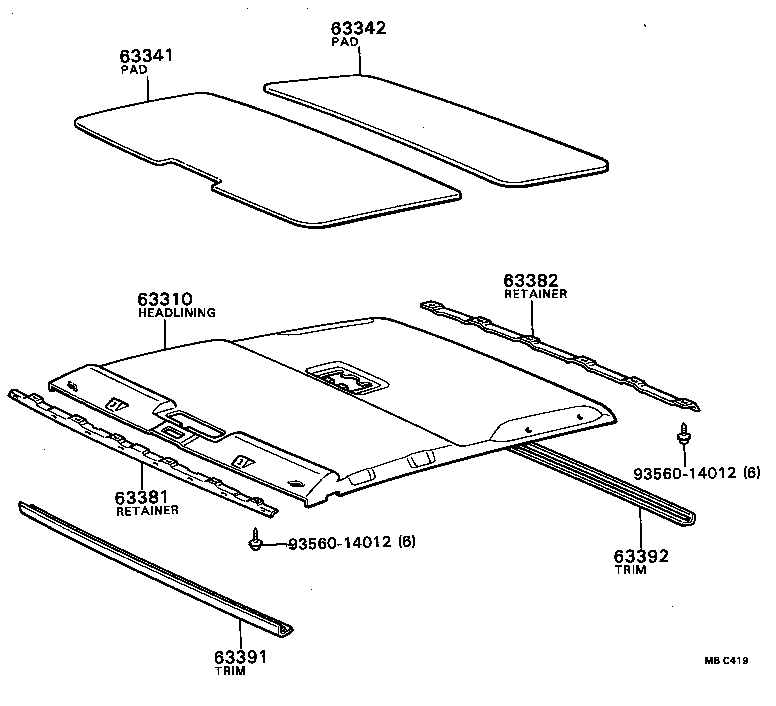 63341-24010 PAD, ROOF SILENCER, NO.1 product image