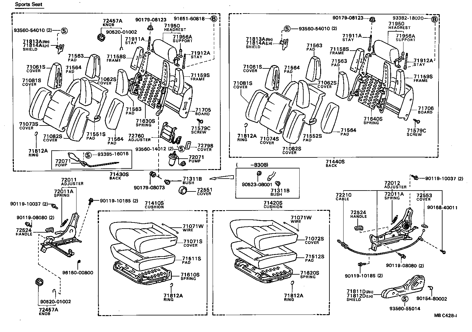 71630-24010 SPRING ASSY, FRONT SEAT BACK, RH(FOR SEPARATE TYPE) product image