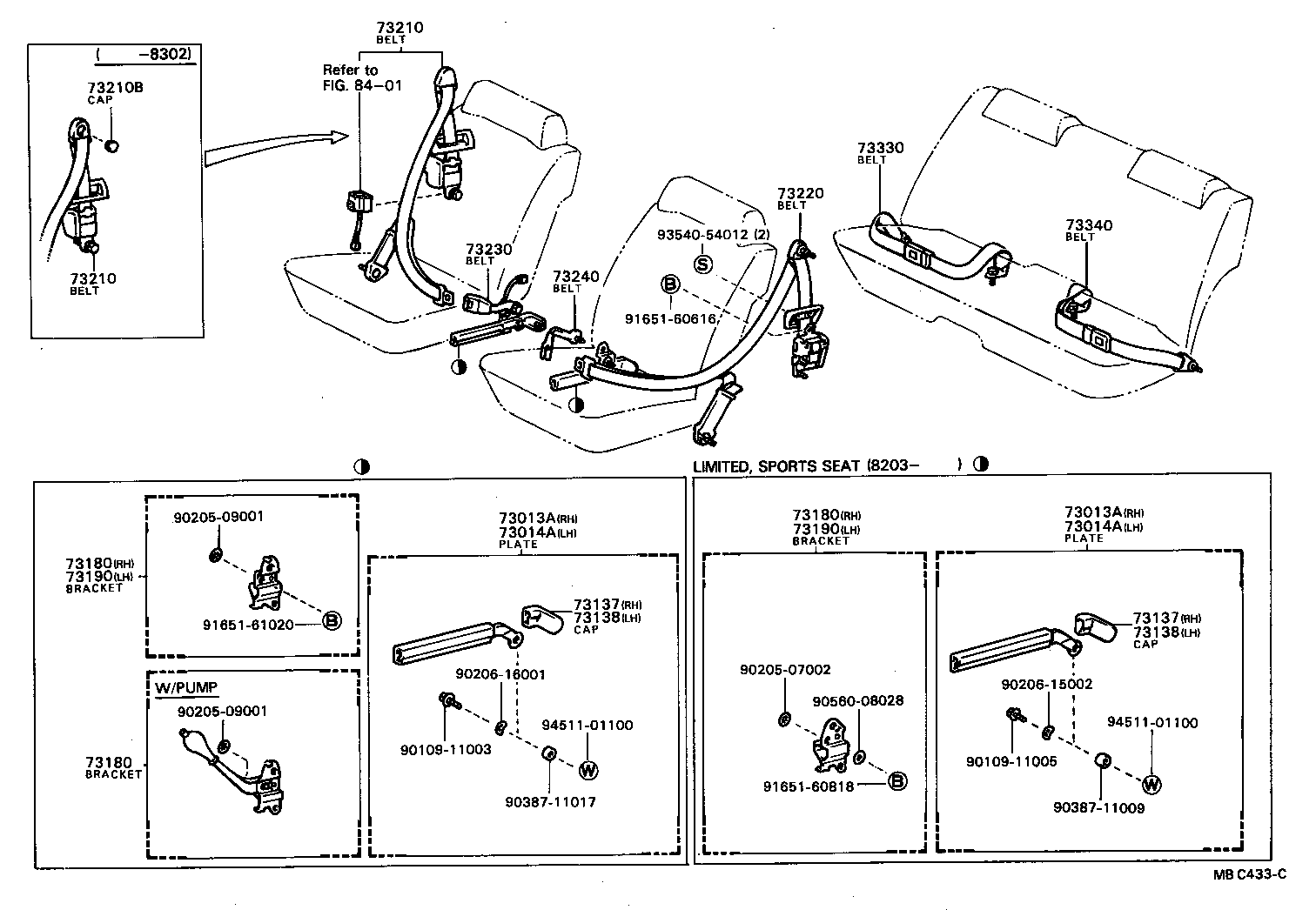 73220-24020 BELT ASSY, FRONT SEAT OUTER, LH product image