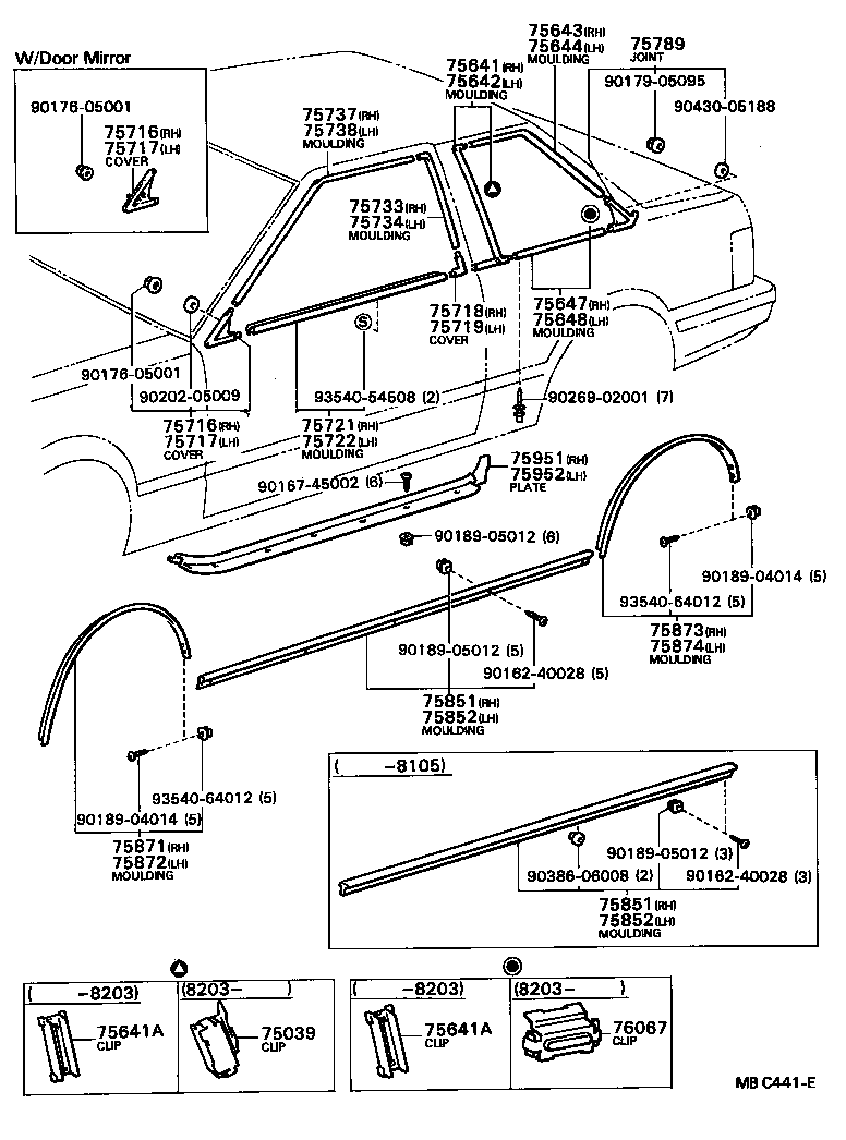 75396-24020 CLIP, OUTSIDE MOULDING, NO.2 product image