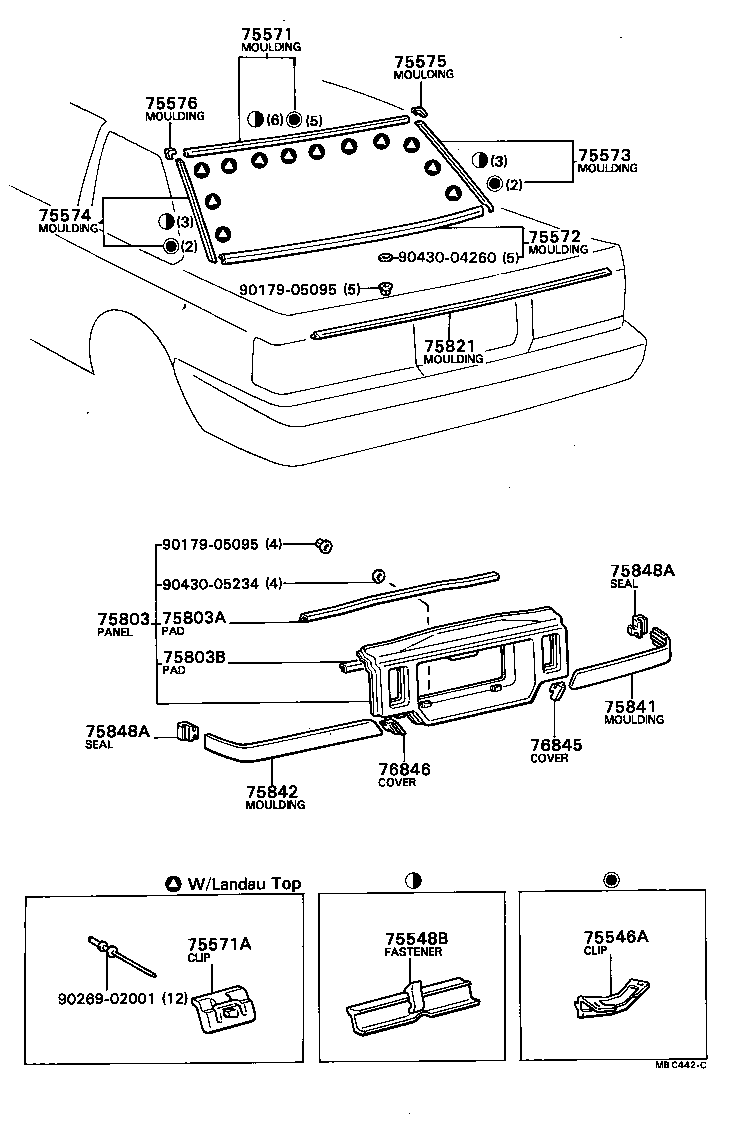 75507-24010 MOULDING, BACK WINDOW, LOWER product image