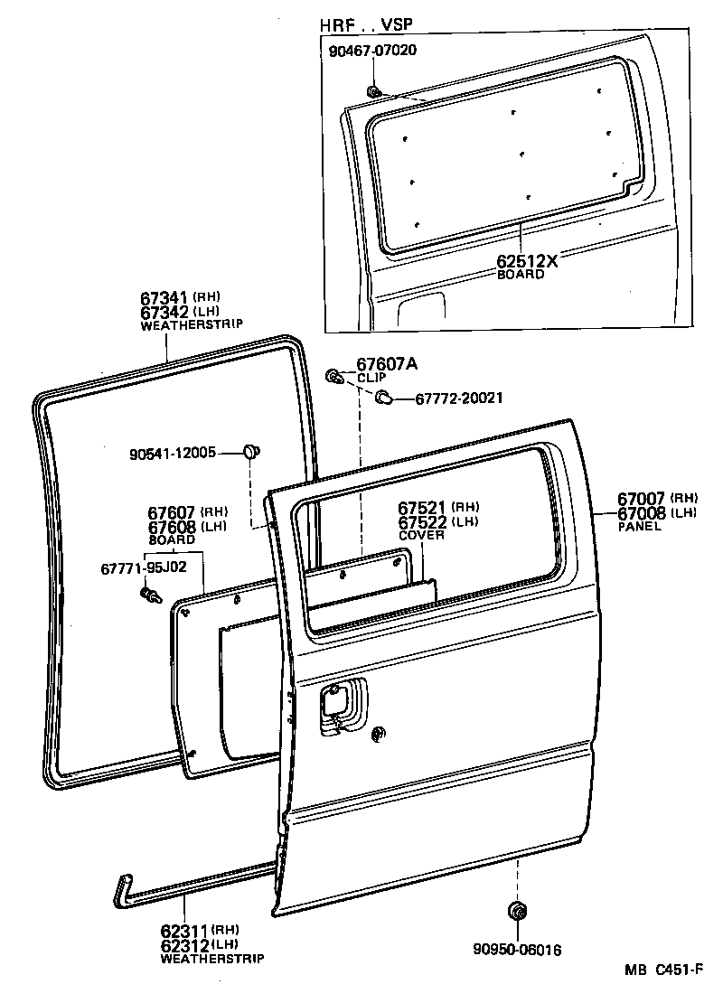 67004-95708 PANEL SUB-ASSY, SLIDE DOOR, LH product image