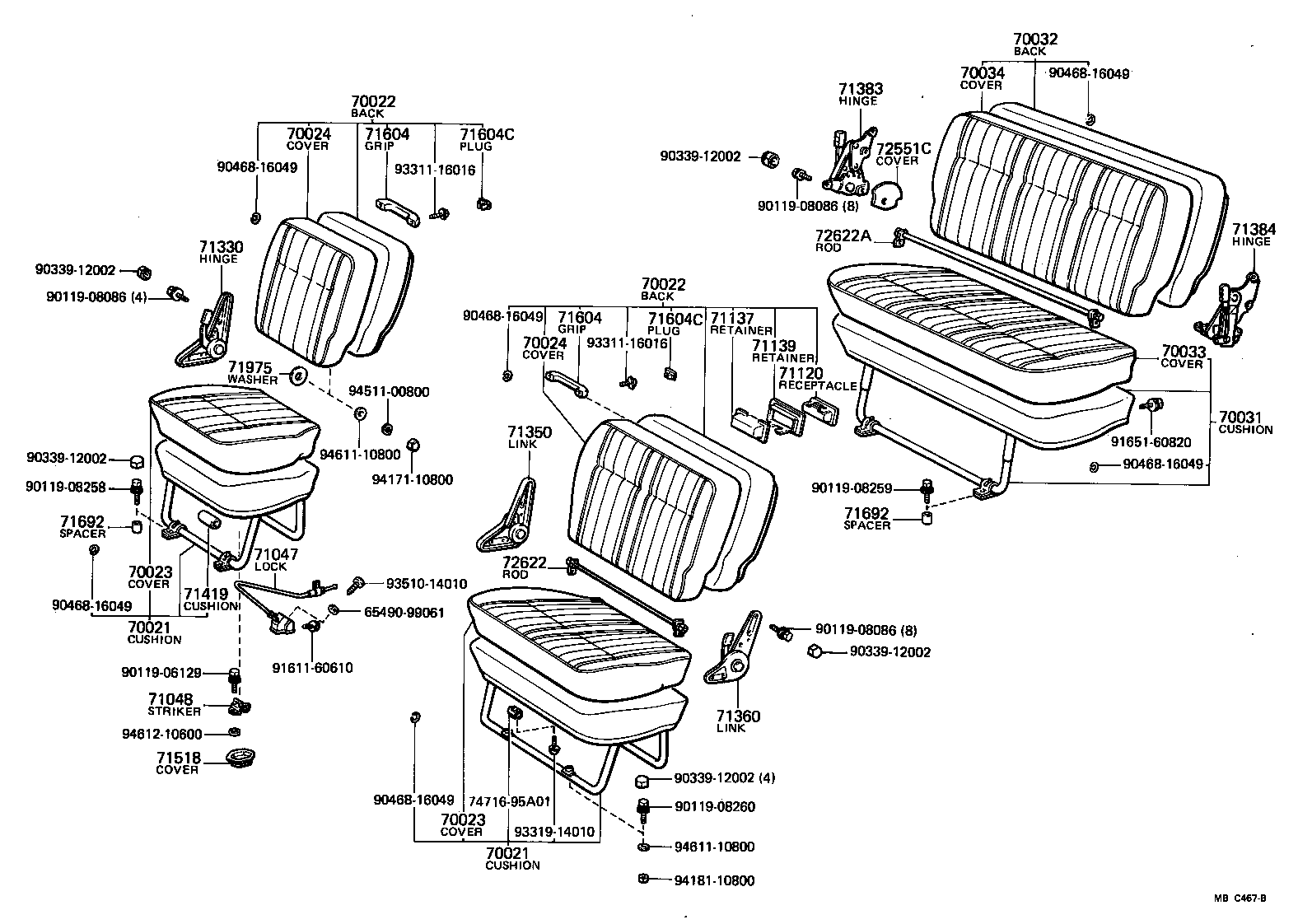 71508-95A02 COVER ASSY, NO.2 SEAT CUSHION product image