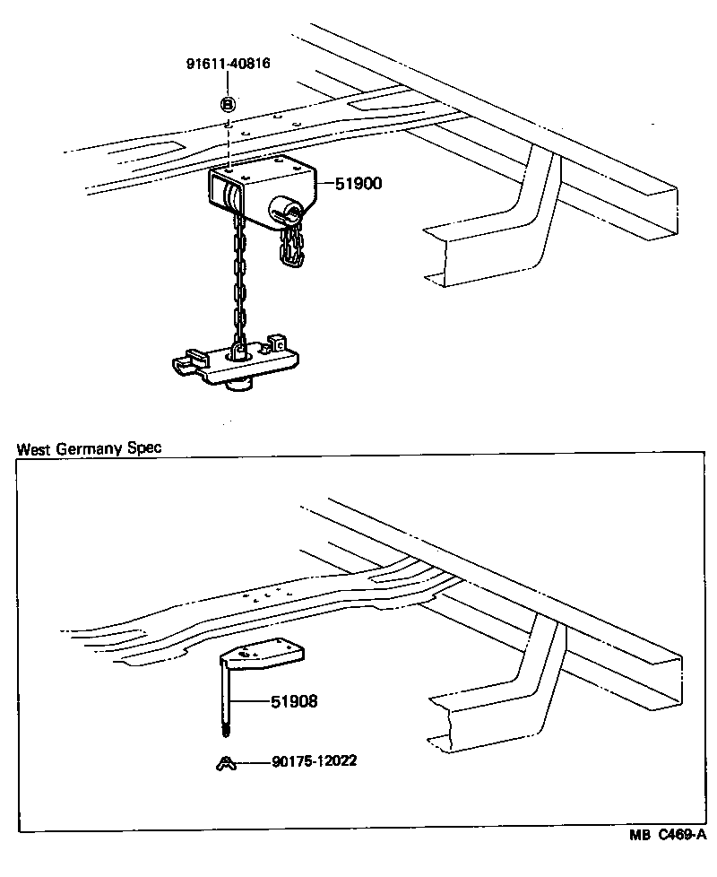 51904-60021 BRACKET SUB-ASSY, SPARE WHEEL CARRIER product image