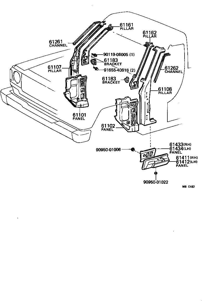 61602-90A58 PANEL, QUARTER, LH product image