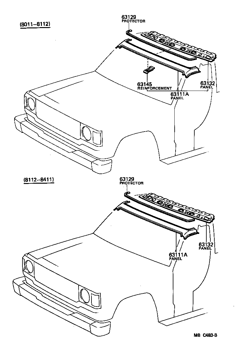 63147-90A02 BRACKET, ROOF PANEL REINFORCEMENT product image