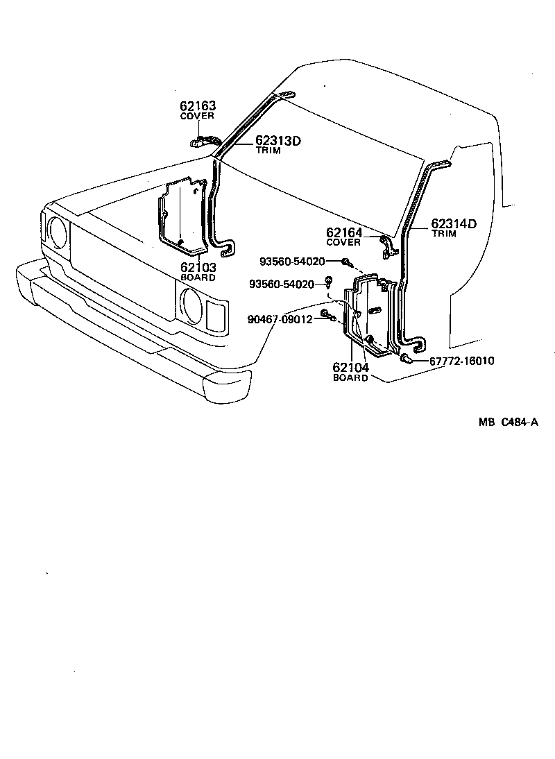 62313-90A01 TRIM, FRONT DOOR OPENING, RH product image