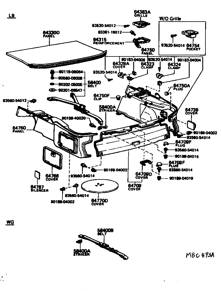 Toyota 64330-20290-05 PANEL ASSY, PACKAGE TRAY TRIM