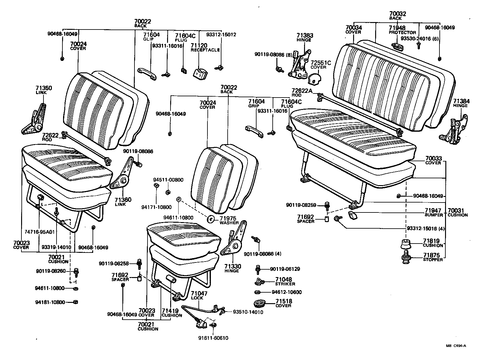 71508-95A02 COVER ASSY, NO.2 SEAT CUSHION product image