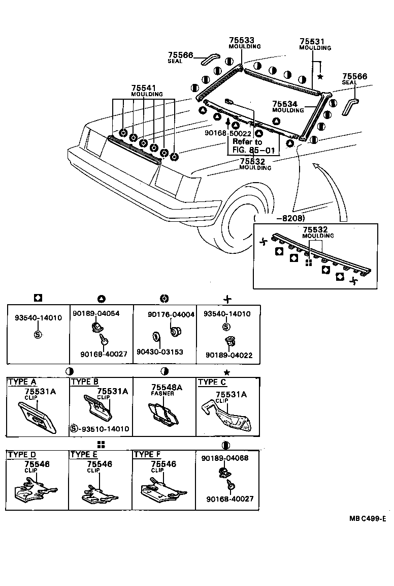 75504-22030 MOULDING, WINDSHIELD, LOWER product image