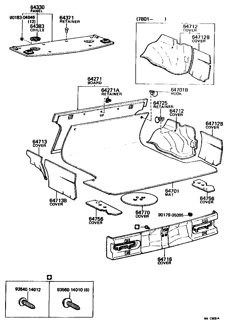 Toyota 64270-14041 BOARD, ROOM PARTITION, NO.1