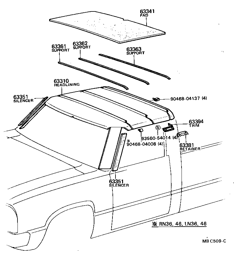 63341-89109 PAD, ROOF SILENCER, NO.2 product image