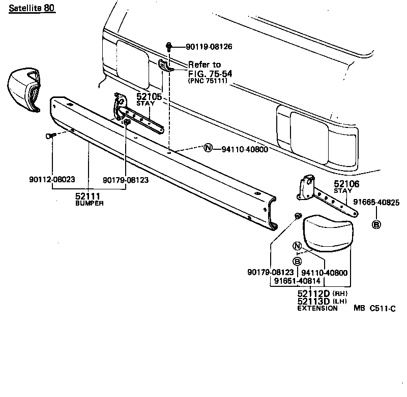 52041-95700 REINFORCEMENT SUB-ASSY, FRONT BUMPER, RH product image