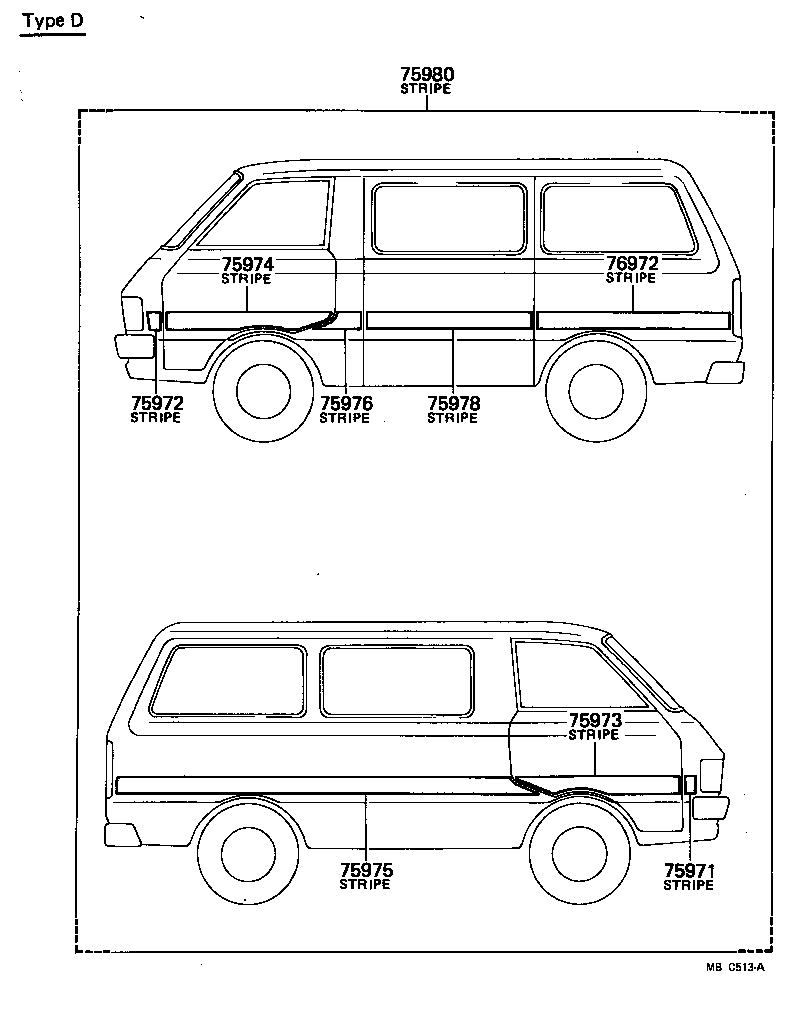 75984-95702 STRIPE, SIDE, LH NO.2(FOR LOWER) product image