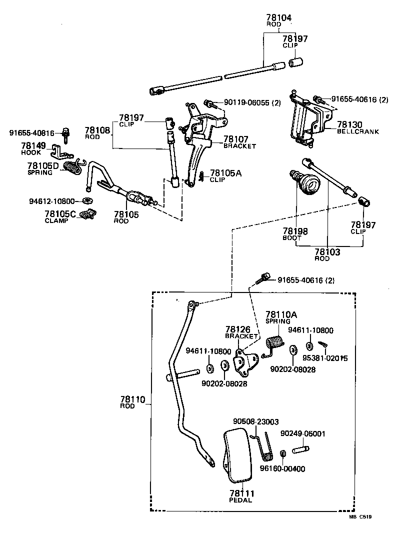 78015-14060 BELLCRANK ASSY, ACCELERATOR product image