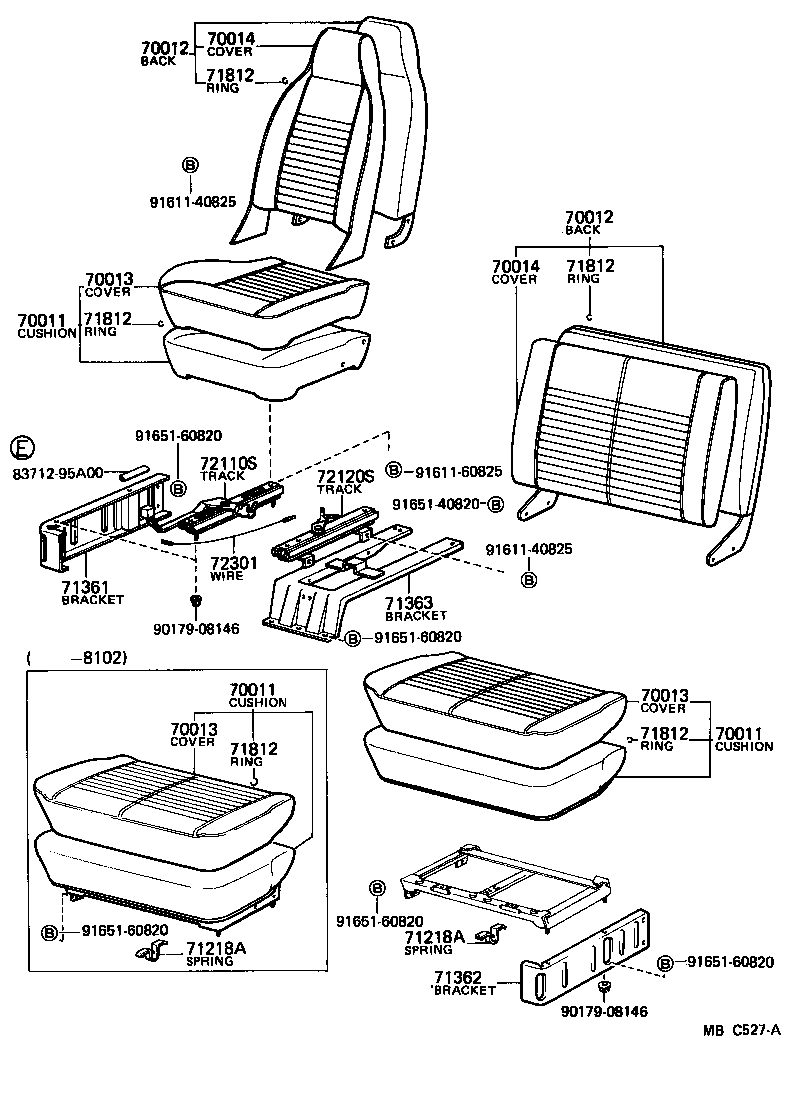 71072-95262 COVER ASSY, NO.1 SEAT CUSHION product image