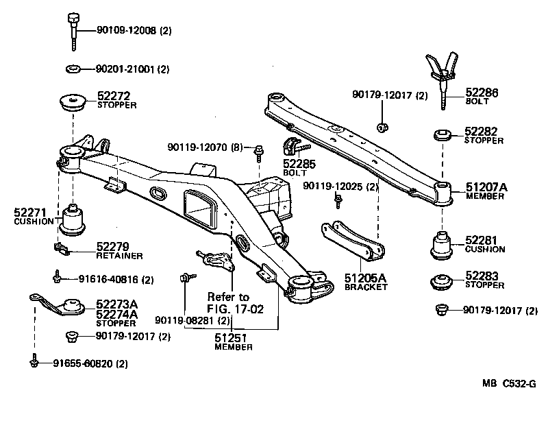 51205-14010 BRACKET SUB-ASSY, DIFFERENTIAL SUPPORT product image