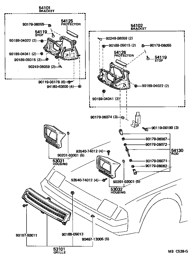 Toyota 53111-19435 GRILLE SUB-ASSY, RADIATOR