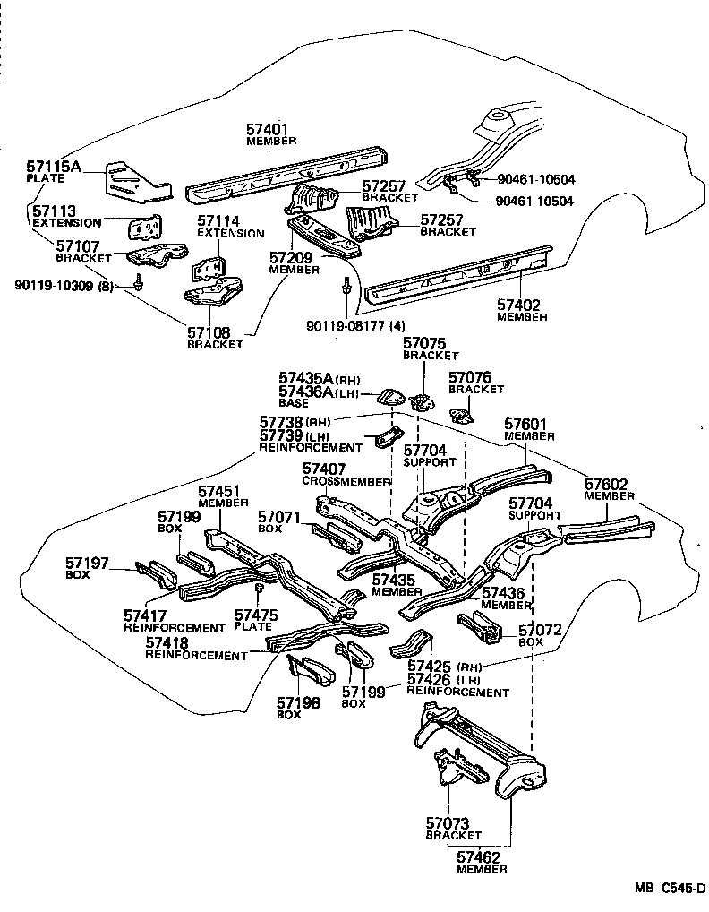 57632-14030 MEMBER, REAR FLOOR, CENTER NO.1 product image