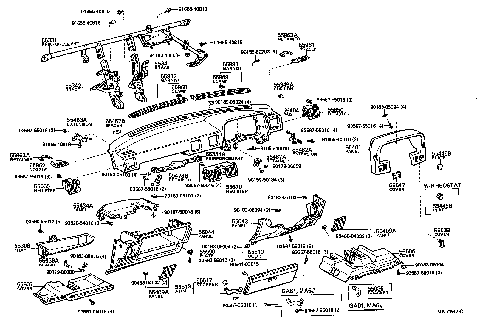 55334-14010 REINFORCEMENT, INSTRUMENT PANEL, UPPER product image