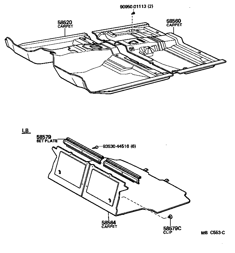 Toyota 58510-14770-01 CARPET ASSY, FRONT FLOOR