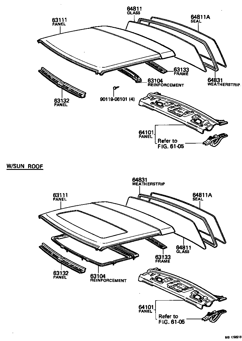 Toyota 63141-14060 REINFORCEMENT SUB-ASSY, ROOF PANEL, CENTER
