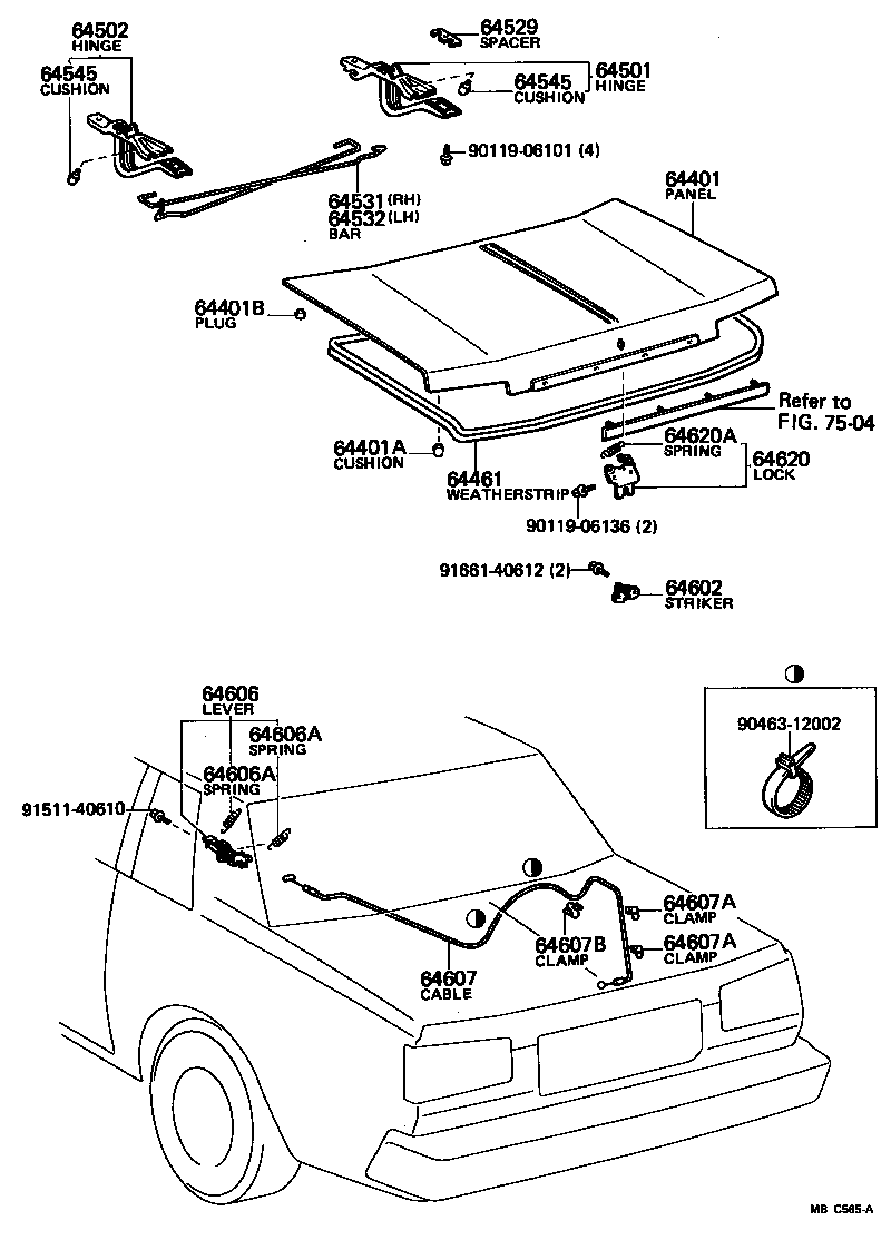 64461-14200 WEATHERSTRIP, LUGGAGE COMPARTMENT DOOR product image
