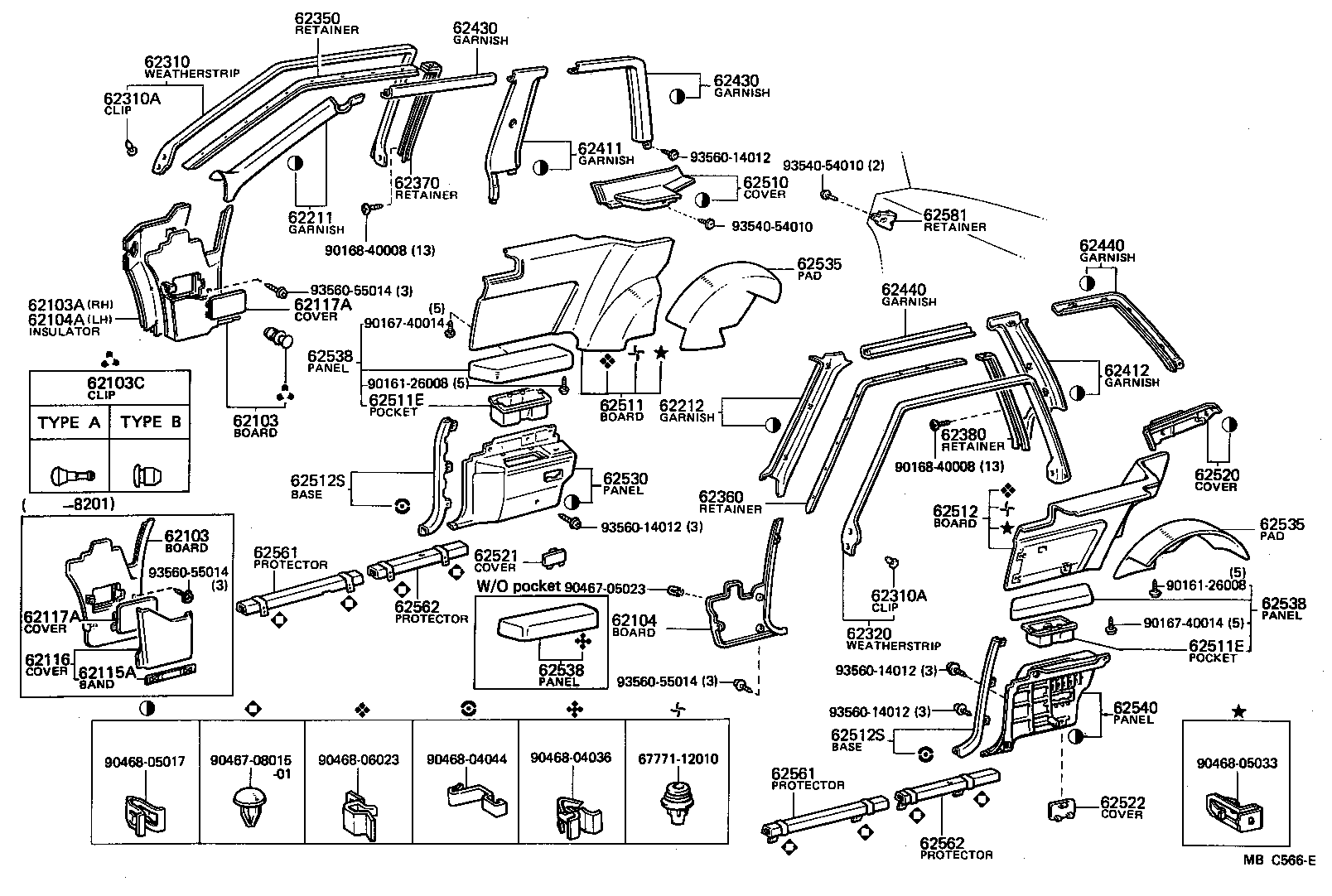 62382-14100 WEATHERSTRIP, ROOF SIDE RAIL, LH product image