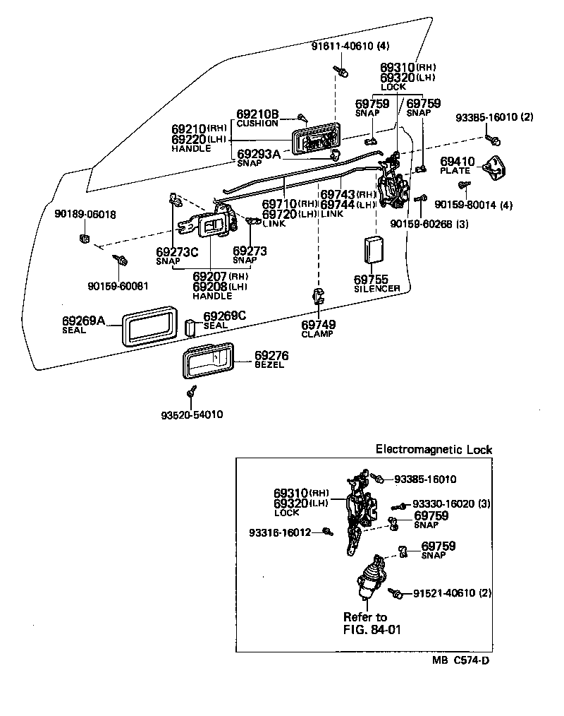 Toyota 69210-14070 HANDLE ASSY, FRONT DOOR, OUTSIDE RH