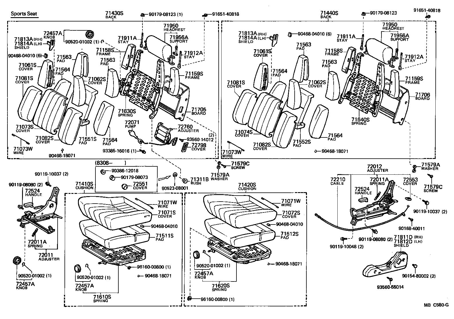 71073-1B430 COVER, FRONT SEAT BACK, RH(FOR SEPARATE TYPE) product image