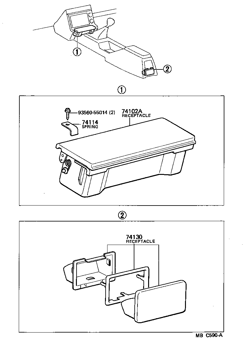 74102-14111 RECEPTACLE ASSY, FRONT ASH product image