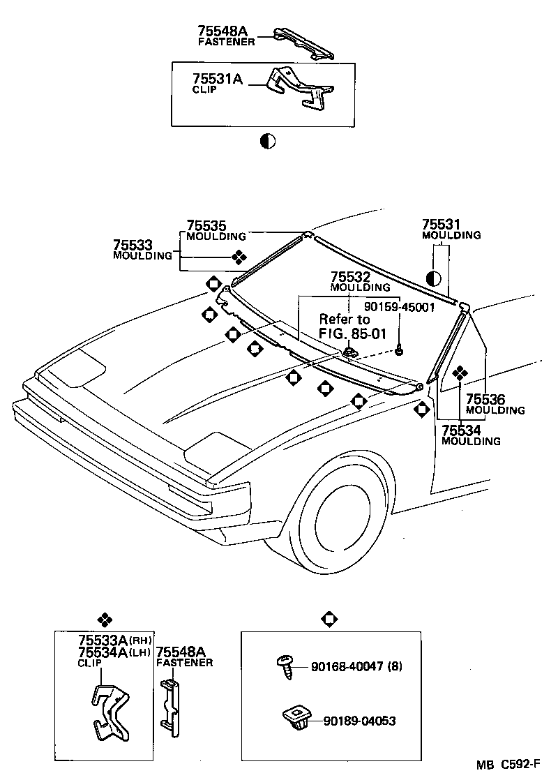 75535-14150 MOULDING, WINDSHIELD, LOWER product image