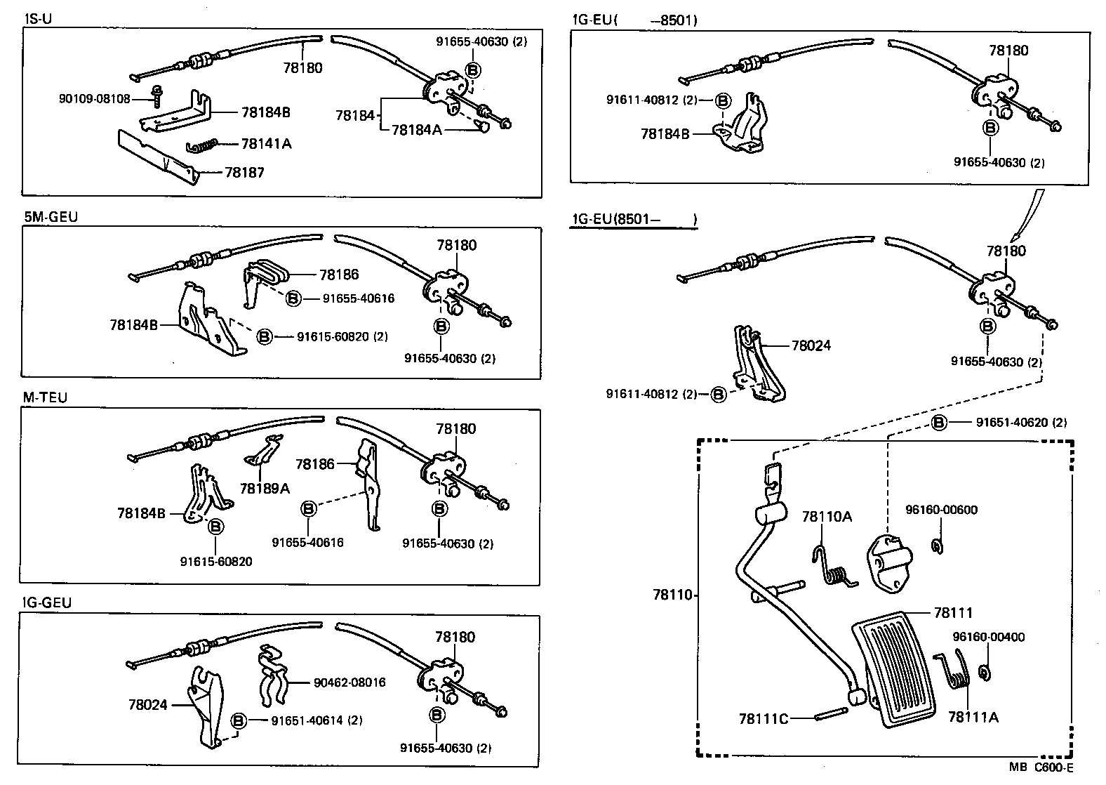 78184-22040 BRACKET, ACCELERATOR CONTROL CABLE product image