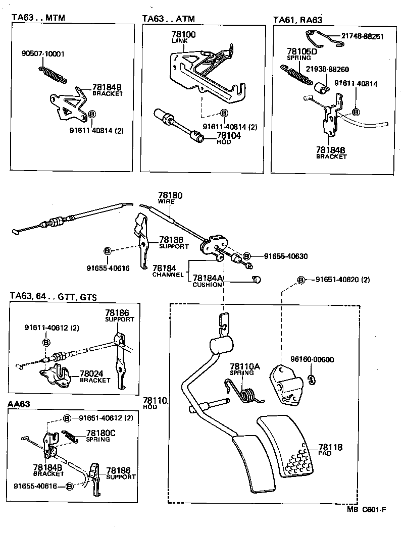 78184-22040 BRACKET, ACCELERATOR CONTROL CABLE product image