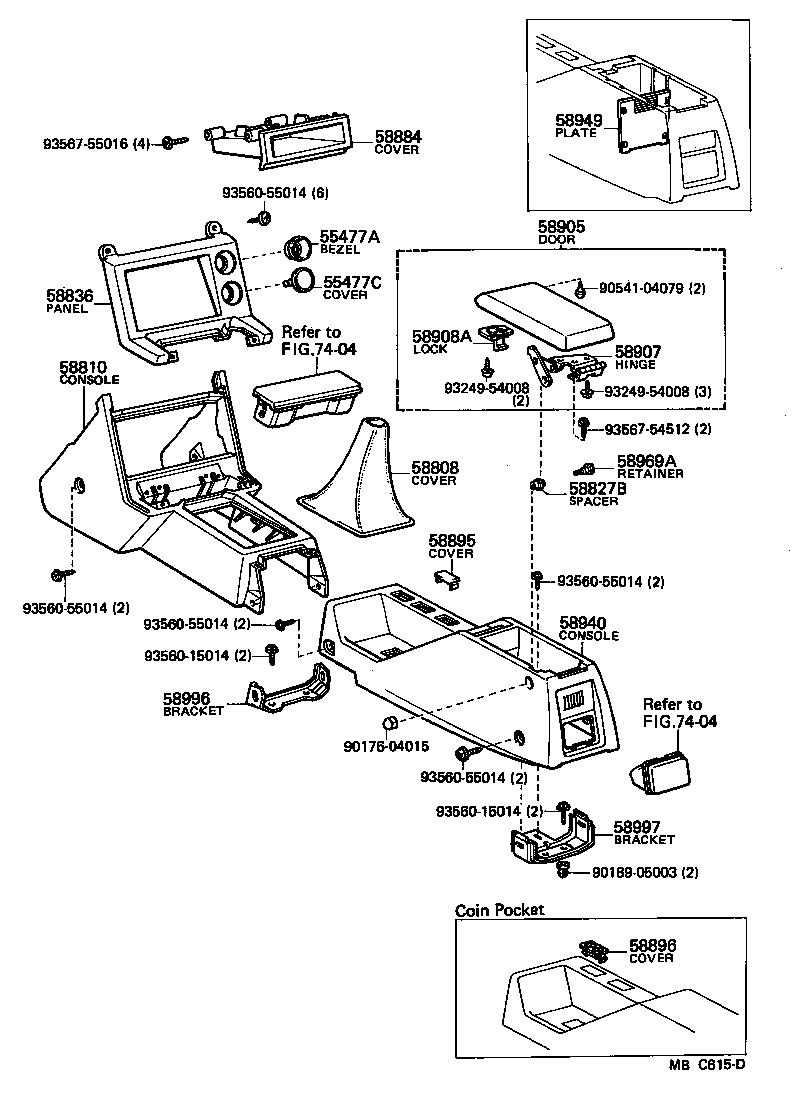 58901-24010-01 CONSOLE ASSY, REAR product image