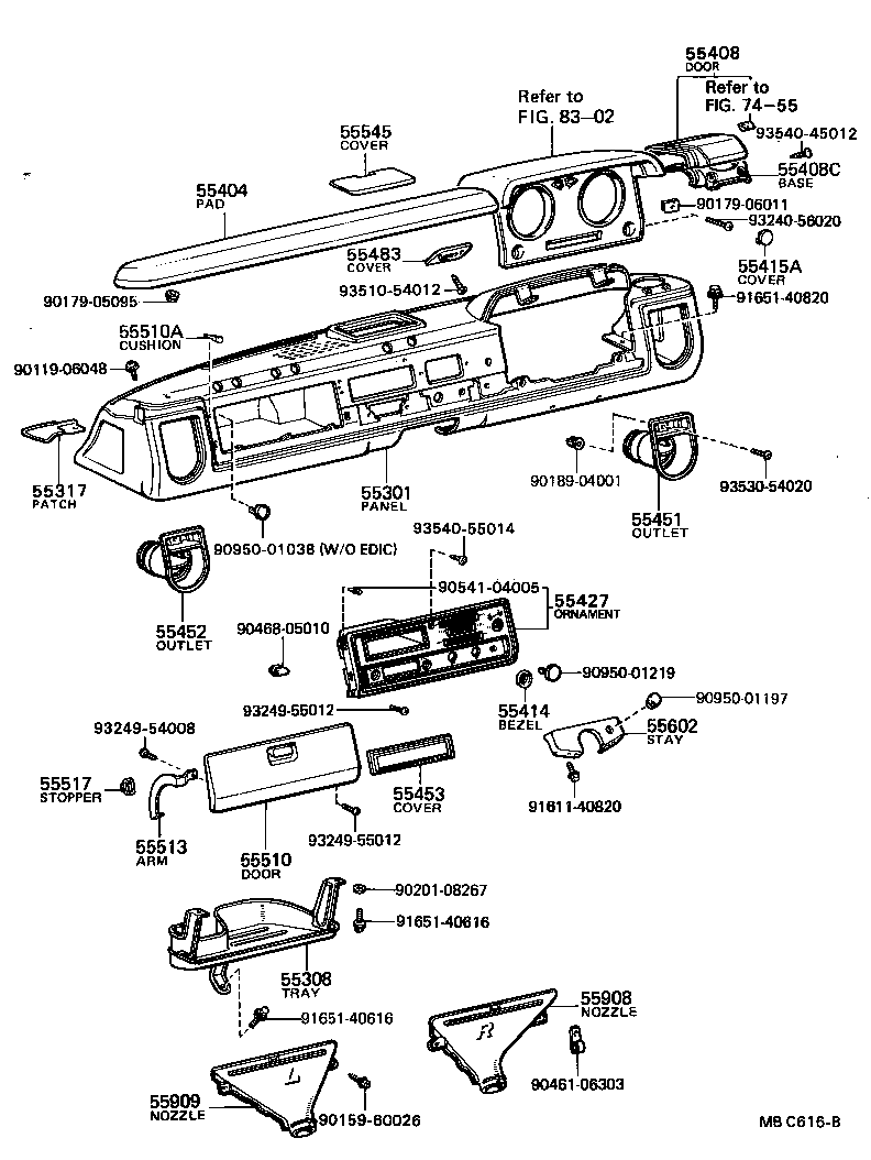 55331-95401 BRACE, INSTRUMENT PANEL, NO.1 product image