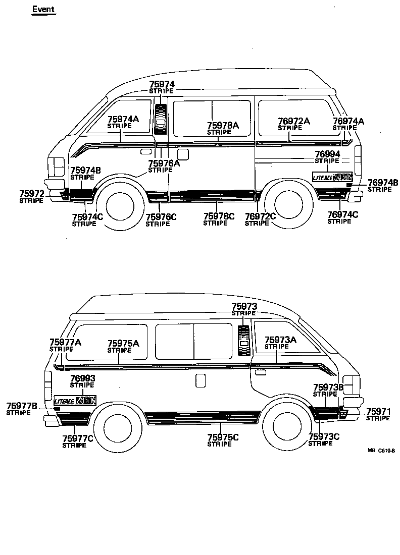 75984-95702 STRIPE, SIDE, LH NO.2(FOR LOWER) product image