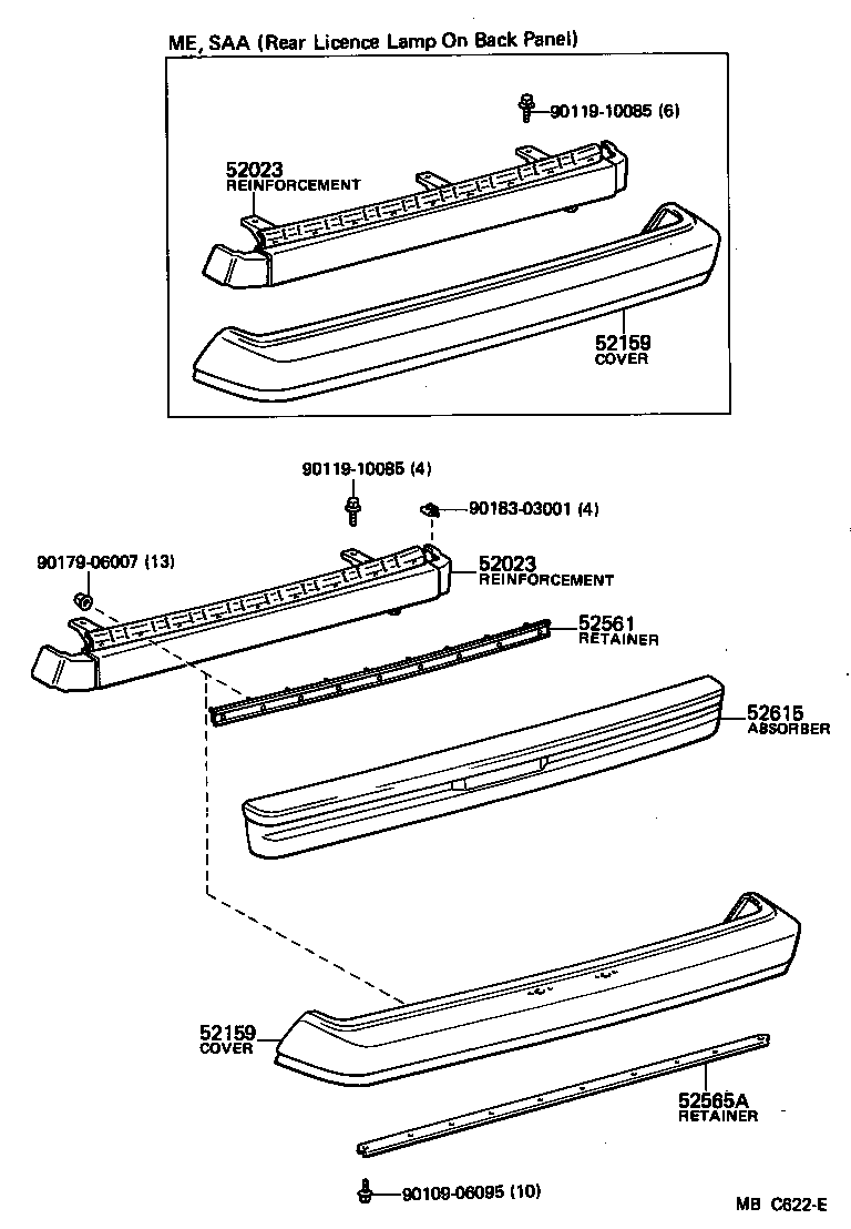 52159-14901 COVER, REAR BUMPER product image