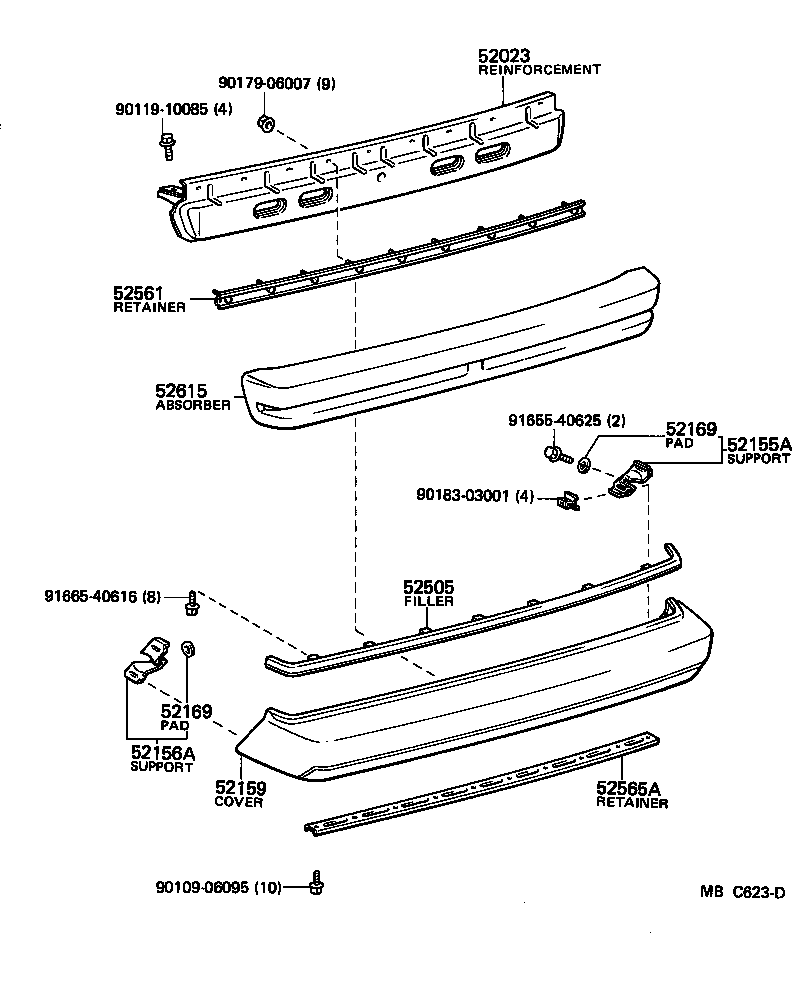 52159-14160 COVER, REAR BUMPER product image