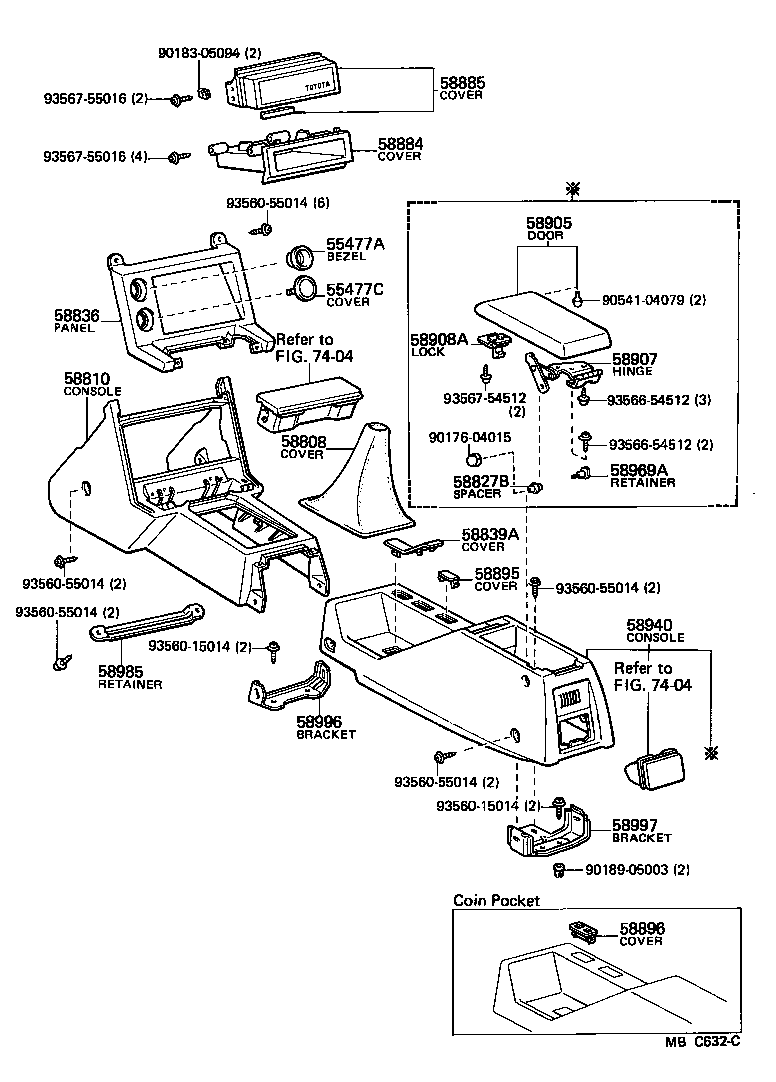 58804-14031 PANEL, CONSOLE, UPPER FRONT product image