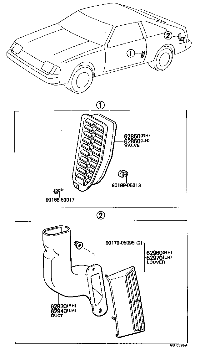 62905-19265 LOUVER ASSY, ROOF SIDE VENT, RH product image