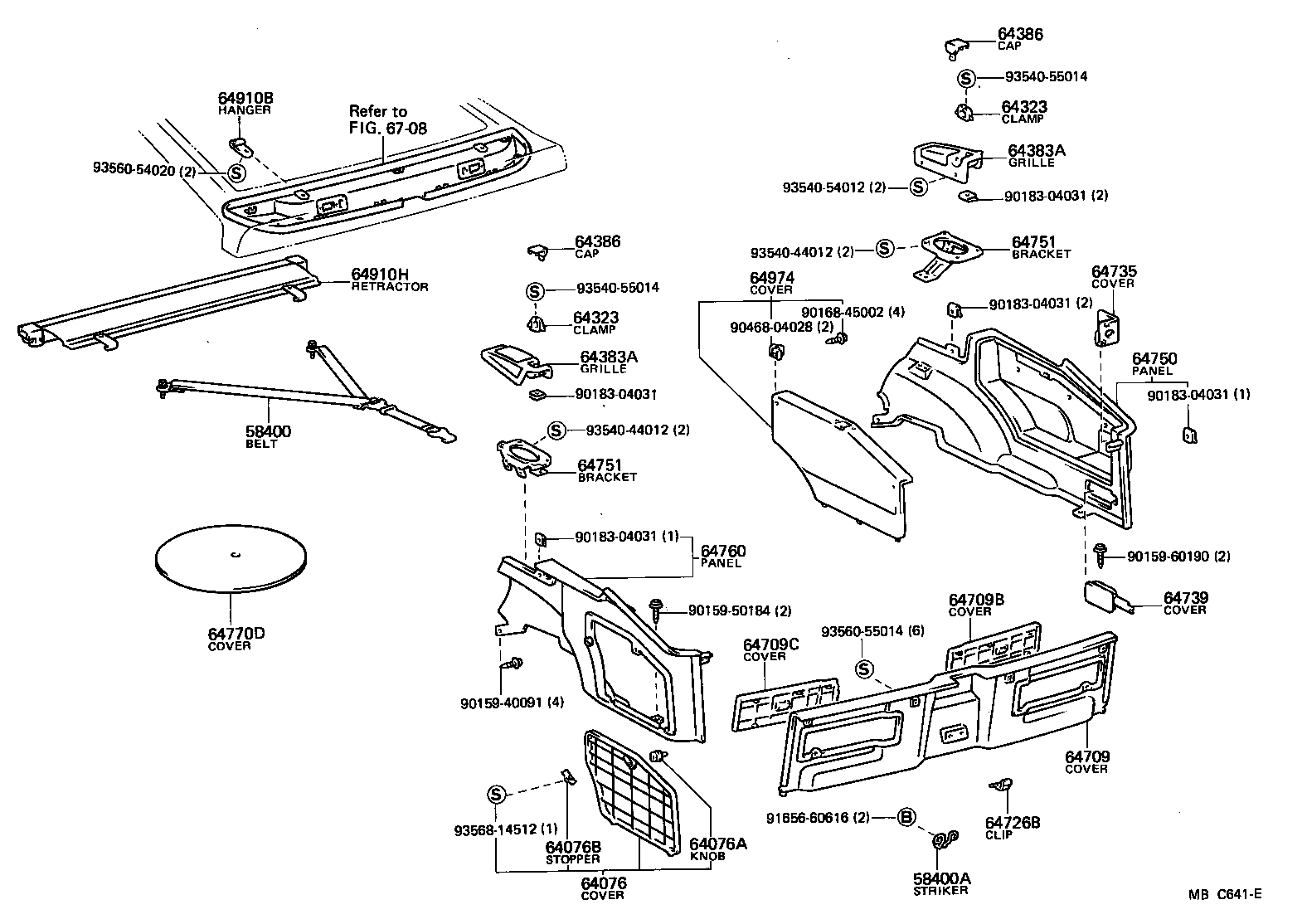 Toyota 64735-14010-04 COVER, DECK TRIM SIDE SERVICE HOLE