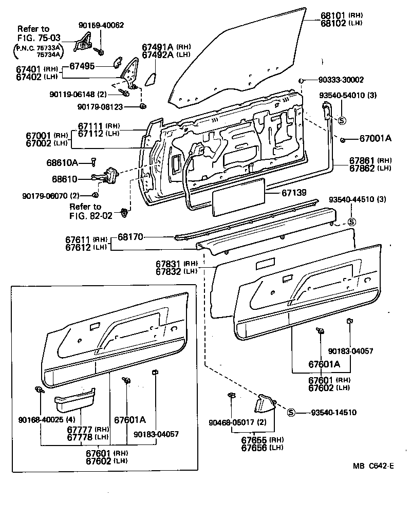 67402-14130 BAR SUB-ASSY, FRONT DOOR WINDOW, FRONT LH product image