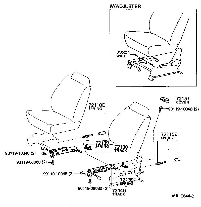 72140-14260 TRACK ASSY, LH SEAT, INNER product image