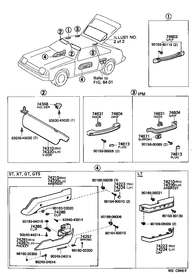 74336-14020 CLIP, VISOR ARM SET product image