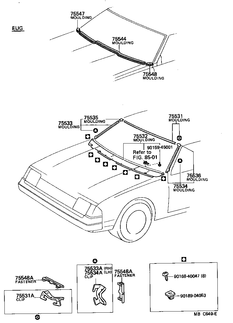 75535-14151 MOULDING, WINDSHIELD, LOWER product image