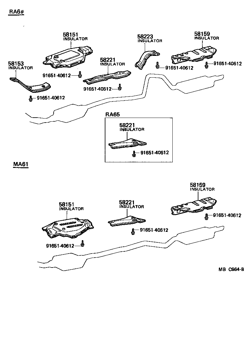 Toyota 58221-14040 INSULATOR, CENTER FLOOR HEAT, NO.1