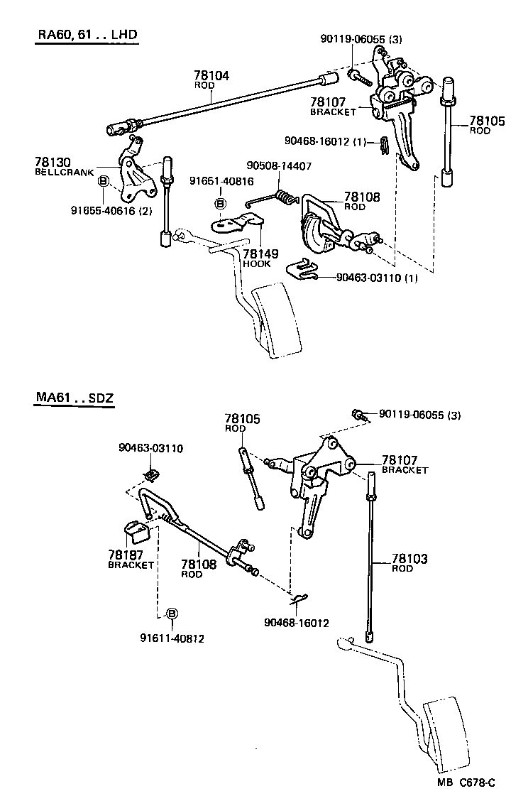 78024-14040 BRACKET, ACCELERATOR CONTROL CABLE product image
